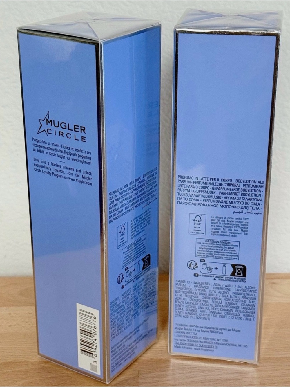 Mugler Circle Moisturizing Body Lotion in Light Blue Packagingx2